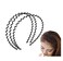 3 Pcs Unisex Black Spring Wavy Hair Hoop Band, Metal Hoop Hair Band Girl Men`s Head Band Accessory