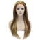 24inch Long Straight Highlight Blonde Synthetic Lace Front Wig Natural Heat Friendly Fiber Wig at Mxangel