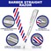 UM Supplies Straight Edge Razor with 10 Replaceable Double Edge Blades kit   Barber Razors for Shaving Stainless Steel   Navajas para Barbero Barber Pole   Red,White,Blue