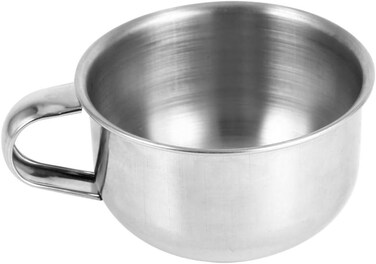 FILFEEL Shaving Soap Mug Bowl, New Stainless Steel Metal Cup Shaver Cleansing Foam Tool For Man