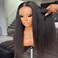 5x5 HD Lace Closure Wigs Human Hair Kinky Straight 200 Density,Glueless Wigs Human Hair Pre Plucked Bleached Knots With Baby Hair for Black Women (18", 5x5 HD lace closure wig)