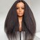 5x5 HD Lace Closure Wigs Human Hair Kinky Straight 200 Density,Glueless Wigs Human Hair Pre Plucked Bleached Knots With Baby Hair for Black Women (18", 5x5 HD lace closure wig)