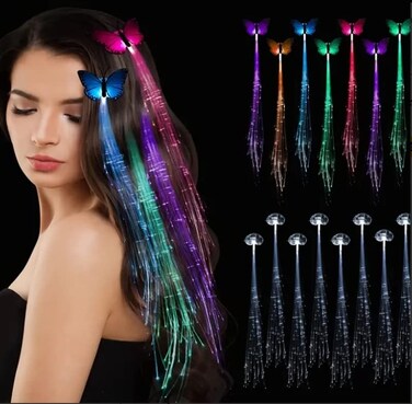 Windy City Novelties 12 Pack LED Light Up Butterfly Hair Clips for Girls