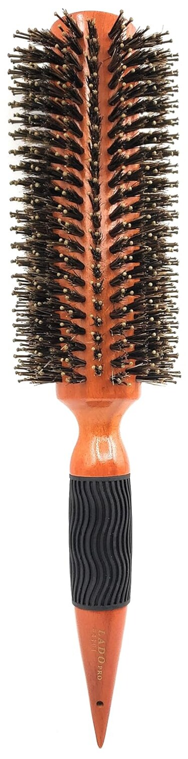 Long Barrel Nylon &amp; Boar Bristle Round Wood Hair Brush #4104 (Extra Large, 2 3/4 inch)