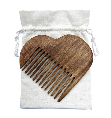 Heart Shaped Comb Pick/Wooden Afro Pick for Wife Girlfriend Gift Wood Afro Pick for Natural Black Hair No Snags, No Static Gift of Love