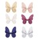 6Pcs/set Butterfly Hair Clips Soft Wave Grain PU with Alligator Clips Barrettes Hair Accessories for Baby Girls Kids Children Women(Butterfly Hair Clips)