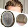 Ultra Thin Skin Mens Toupee Human Hair System 0.06mm Poly PU Wigs Toupee for Men Hair Pieces Black Brown Blonde Gray Hair Replacement Hairpieces for Men 8X10"-90% Light Density, 20# Light Ash Blonde