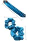 2Pack Silk Scrunchies For Hair 100% Pure Mulberry Silk 30 Momme Scrunchies With Elastic Band Silk Hair Scrunchies Hair Ties For Women Girls Gift (dark blue)