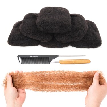 DAIXI 12 Inch 50 Gram Afro Kinkys Bulk Human Hair, Fluffy Soft Kinky Curly Bulk for Dreadlocks Repairing, Micro Twist Braiding, Length and Thickness Extending, Blend Seamlessly with African hair