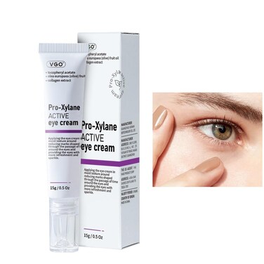VGO Eye Cream 2% Pro-Xylane Eye Repair Cream for Dark Circles &amp; Puffiness Under Eyes, Pro Xylane + 6D Hyaluronic Acid to Firm Skin, Reduce Wrinkles, Fine Lines, 15g/0.5 Oz