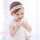 Baby Girl Headbands - 1Pcs Pearl Diamond Embroidered Double Row Elastic Headband Stretchy Cotton Lace Toddler Hair Band for Newborns Infants Girls Gifts