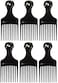 Comfort Plastic Mini Comb &amp; Lift Hair Pick (Pack of 6) Black