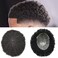 Afro Toupee for Black Men Curly Hair Units For Man Coily Human Hair Replacement System African American Men Weave Units Male Hair Pieces- Jet Black 1#,6mm Wavy