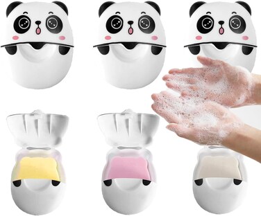 1Pc Cute Panda Portable Soap Sheets,Mini Travel Soap Paper Sheets Disposable Water Soluble Hand Washing Bath Scented Paper Soap for Outdoor Foaming Paper Travel,Soap Shampoo,Personal Care