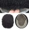 Afro Toupee For Black Man Hair Unit For American African Black Men Hair Unit Brazilian Human Hair Afro Toupee For Black Men Wave HairPieces Real Human Hair Units (8X10, #1B OFF BLACK-6MM Wave)