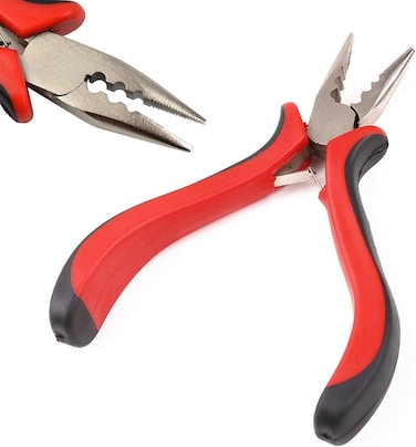 Hair Extensions Pliers 3-Hole Hair Pliers for Micro Nano Ring Hair Extensions Opener and Removal,Needle Nose Pliers with 3 Holes Serrated Jaws Mini Plier 1pc