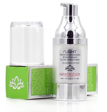 Sweetsation Therapy/YUNASENCE ILIGHT Organic Advanced Illuminating &amp; Line Smoothing Eye Treatment, 0.5oz. For Dark Circles, Puffiness, Fine Lines.