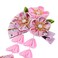 Japanese Style Women Flower Hair Clip Tassel Hair Ornament, Kimono Decor Fabric Hanfu Hairpin Accessories For Christmas Party Costume Gift (Pink)