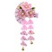 Japanese Style Women Flower Hair Clip Tassel Hair Ornament, Kimono Decor Fabric Hanfu Hairpin Accessories For Christmas Party Costume Gift (Pink)