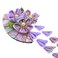 Japanese Style Women Flower Hair Clip Tassel Hair Ornament, Kimono Decor Fabric Hanfu Hairpin Accessories For Christmas Party Costume Gift (Purple)