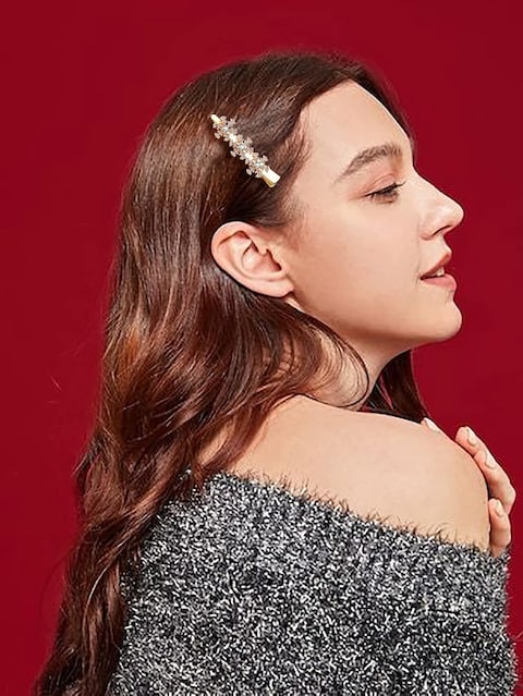 Christmas Snowflake Hair Clips Crystal Winter Snowflake Flower Alligator Hairpin Hair Accessories for Women Girls Holiday Parties Gift Multicolor