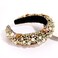 Baroque Crystal Rhinestone Headbands Flower Padded Hairbands for Women Girls Pearl Colorful Bead Embellished Headbands Bejewelled Wide Velvet Hair Hoop for Wedding Parties (bead)