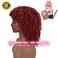 rosmile Curly Wigs for Black Women -Burgundy Synthetic African American Full Kinky Curly Afro Hair Wig with Bangs (Free 1pc Professional Wig Comb and 4pcs Wig Caps)