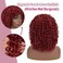 rosmile Curly Wigs for Black Women -Burgundy Synthetic African American Full Kinky Curly Afro Hair Wig with Bangs (Free 1pc Professional Wig Comb and 4pcs Wig Caps)