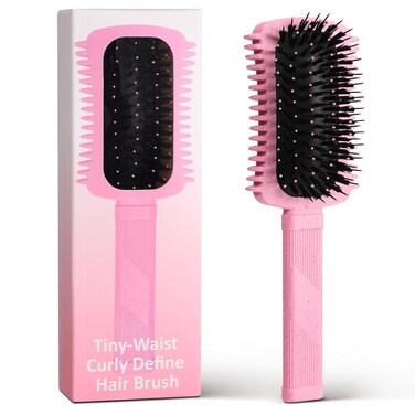 Curl Defining Brush Pink, Volume Brush for Curly Hair, Curly Hair Brush Defining, Shaping and Styling Women's Curls
