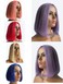 10 Inch Human Hair Wigs Purple Short Bob Wigs None Lace Front Wig for Black Women Machine Made Wigs Full Ends 150% Density Full Head Glueless Soft Silky Straight Hair Bob Wig