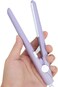 Ceramic Mini Hair Curler Straightener Flat Iron for Short Small Curling Tiny Irons Travel Size Bangs 2 in 1 Straightener Tourmaline Plate Beauty Heating Heats Up Fast (Purple)