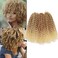 Kinky Curl Short Hairstyle 8 Inch 3pcs/pack Afro Kinky Twist Hair Blonde Soft Synthetic Crochet Braiding Hair Extention (blonde)