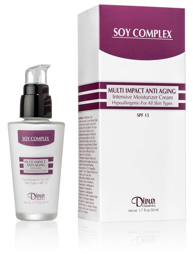 Soy Complex Multi Impact Anti Aging Moisturizer Cream SPF 15 Reduces Fine Lines &amp; Wrinkles Stress Relief &amp; HYdrates Skin 1.7 oz. 50 ml