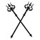 2PCS Retro Viking Hairpin For Women Halloween Trident Hair Pin Hair Styling Pins (SRTL5)