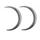 2PCS Retro Moon Crescent Hairpin For Women Retro Hollow Moon Hair Stick Forks Knot Hair Styling Pins (MNAS)