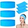 128 Pieces Disposable Spa Facial Headbands Stretch Non-Woven Facial Headband Soft Skin Care Hair Band with Convenient Closure for Women Girls Salons Esthetician Supplies, Blue Large