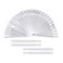200 Pieces Nail Swatch Sticks Clear Square Nail Tips Nail Color Display Sticks Nail Swatches with Metal Screw Holder Fan Shaped Plastic Sample Sticks