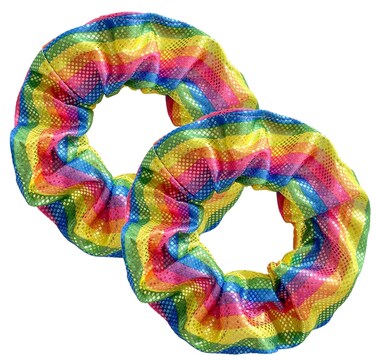 2 Pieces Scrunchies Rainbow Hair Scrunchies, Elastic Hair Bands Scrunchy, Colorful Hair Ties Ropes for Women Girls Gymnastics Birthday Party Favors