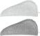 4 Pack Microfiber Hair Wrap Towels, Drying Turbans for Wet Hair, Dry Towel for Women Anti Frizz, Dark Grey/Light Grey