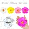 4Pcs Hawaiian Flower Hair Clips for Women,Plumeria Hibiscus Hair Clips Rose Hair Barrettes 3.5 Inch Artificial Flower Clips,Hair Accessories for Vacation Beach Party, Boho Clips for Girls Wedding