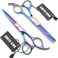 5.5 Inches Hair Scissors with Thinning Comb Hair Cutting Shears Thinning Shears set for Professional and Personal (Rainbow)