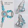 Turquoise Blue Stone Hair Clips, Large Metal Retro Sun Flower Style Claw Clip for Women Strong Hold Big Non-Slip Hair Catch Barrette Jaw Clamp for Long Thick Hair, Fashion Styling Accessories (2 Pack)