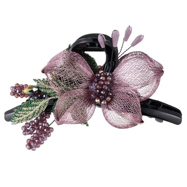 Copper Wire Hand-woven Hair Accessories - Elegant Flower Barrettes for Girls, Thin and Thick Hair, Mother's Day Gifts (Pink)