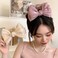 Hair Clip Bows for Women Girls, Premium Gauze Bow-knot Hair Clips for Thick &amp; Thin Hair, Nonslip, 4 Count - Black, Pink, Grey, Beige