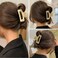 3 inch Hair Claw Clips Cutout Tortoise Shell Celluloid Hair Jaw Clips French Design Rectangle Hair Clamp for Women Ladies Mother (2 Pack)