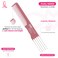 Milano Collection Professional Wig and Extension, No Tangle, Durable, Salon Grade Brush and Teasing Comb Duo, Brush and Comb Set - Pink