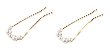 2 Pieces Gold Pearl U Shape Hair Fork,Pearl Hair Sticks Classic Elegant Hair Accessories Bridal Ornaments Fashion U shaped Hair Fork Hair Pins Hair Care Hair Accessories