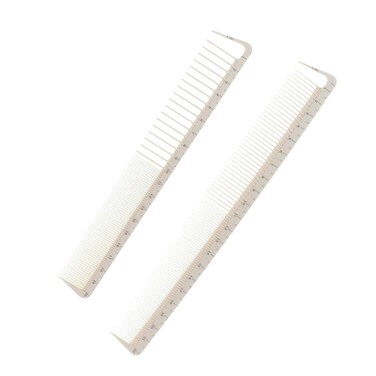 2pcs White Professional Hair Cutting Combs Set,Simple Salon Hair Styling Measure Combs,Beautiful Anti Hairdressing Barber Combs,Styling Tools and Appliances 10.87 x 3.74 x 0.28 inches
