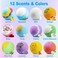 12Pcs Bath Bombs Gift Set, Fizzy Bubble Organic Bath Bombs for Kids Women Men, Handmade Natural Vegan Bath Bombs with Different Organic Essential Oils, Perfect for Bubble and Spa Bath