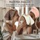 Jseng Microfiber Hair Towel Caps for Women with Cute Bowtie, 2Packs Fast Drying Hair Towel Caps for Curly Long Wet Hair Anti Frizz